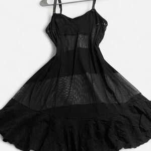 Sexy lace mesh slip gothic